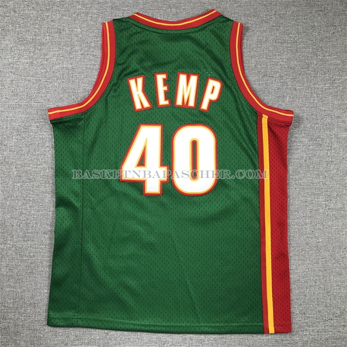 Maillot Enfant Seattle Supersonics Shawn Kemp NO 40 Historic Retro Vert2